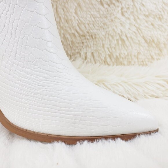 White Western Cowboy Cowgirl Ankle Boots Slayer - Picture 14 of 15